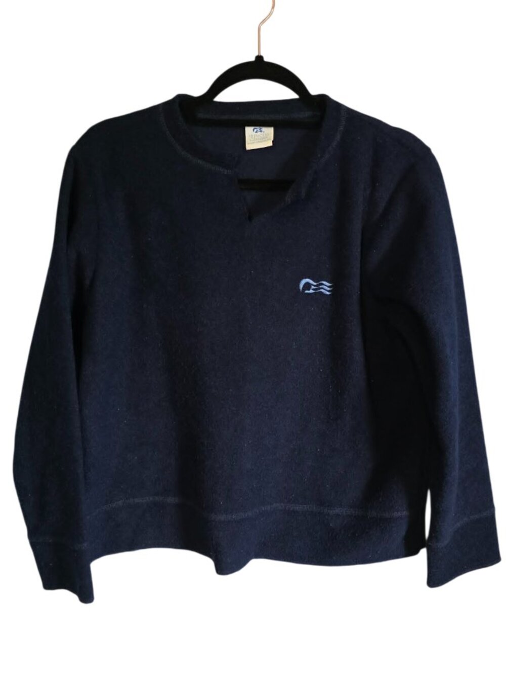 Vintage Princess Cruises Fleece Pullover Navy Blue Split Neck Sweatshirt